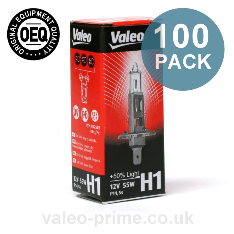 Valeo H1 Bulb + 50% light P/N 32503 - 100 Pack