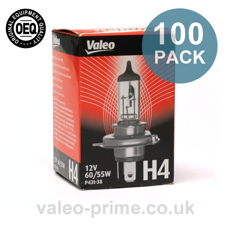 Valeo H4 Bulb +50% light P/N 32511 - 100 Pack