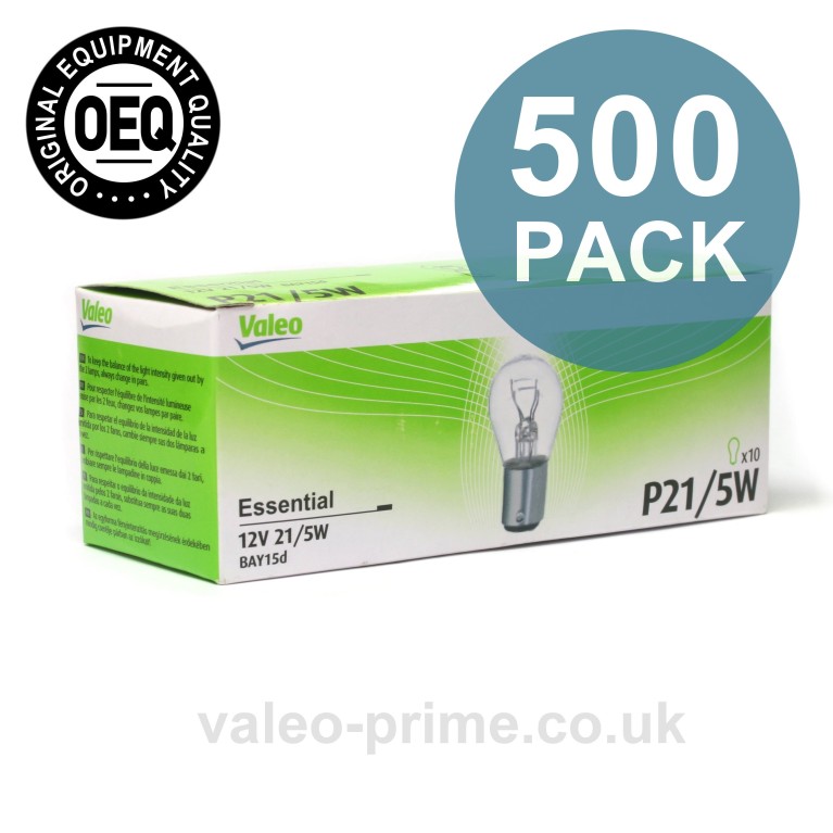 Valeo P21 5W Bulb Essential P/N 32207 - 500 Pack