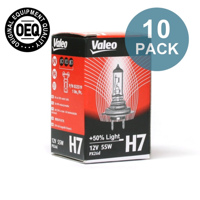 Valeo H7 Bulb +50% light P/N 32519 - 10 Pack