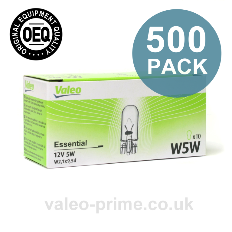 Valeo W5W Bulbs Essential 32211 - 500 Pack